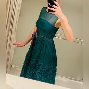 💚 Gorgeous Forest Green Anthro Party Dress 💚